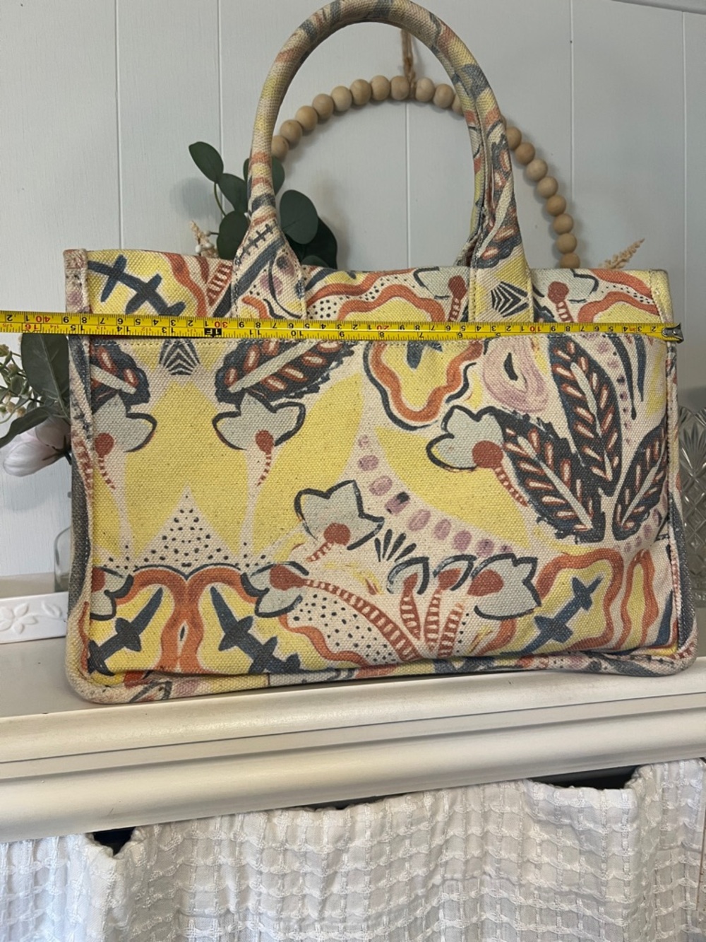 Vince Camuto Yellow Floral Canvas Tote - Picture 9 of 10
